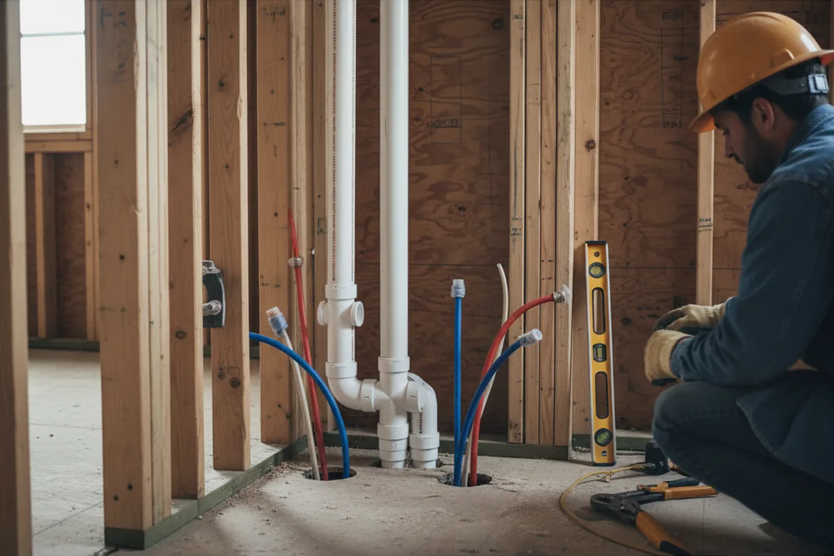 Drain and supply rough-in during Leak Detection in Holland